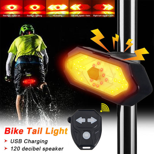 🔥🚴Vattentät LED-baklykta för mountainbike med fjärrkontroll för mörkerkörning