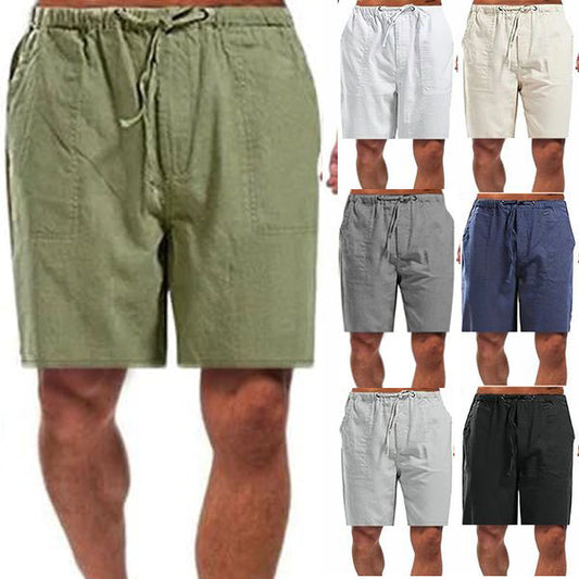 (🎁2024 Het nyårsrea🎁)Lösa casual shorts i linne för män