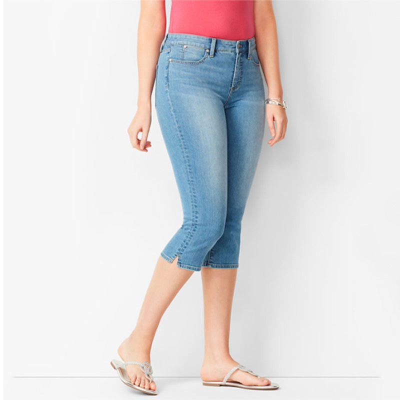 đ„ JUST NU: 50% RABATT đ Capri-jeans i stretch för dam âš Smickrande passform & perfekt för vardag och semester âïž