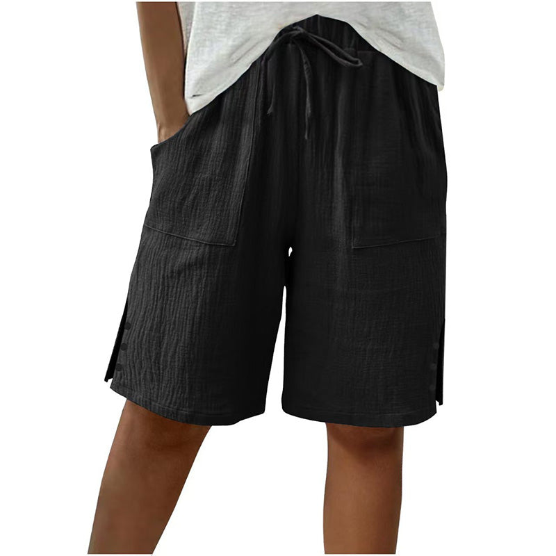 đ„ 50% RABATT âïž Sommartrend shorts i bomull & linne đż med dragsko & sidoknappar â luftiga, bekvĂ€ma & stilrena âš
