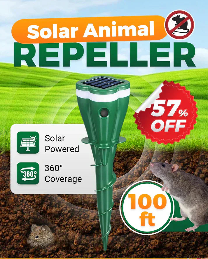 🔥⏰ 50% RABATT ☘️ Solcelldriven vattentät djuravskräckare – skyddar din trädgård dygnet runt 🐾✨