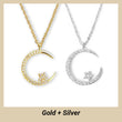 🌙 50% RABATT NU ! ✨ Mån- och Stjärnhalsband – Delikat Silverfärgad Kedja, Glimrande Pendant & Romantisk Symbol 💫