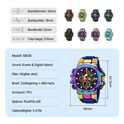 🔥Multifunktionell LED-vattentät digital klocka