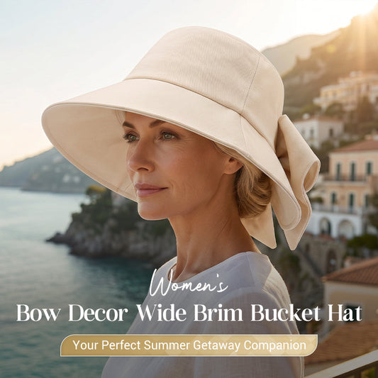 ⌛️LIMITED-TIME 50% OFF! 👒Summer Hot Sale☀️Women's Bowknot Wide Brim Sun Protective Hat