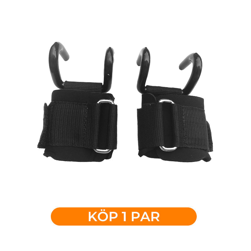🔥 50% RABATT 💪 Tunga lyftremmar med handledskrok för styrketräning 🏋️‍♂️ Maximal greppstyrka & bättre kontroll vid tunga lyft ✨