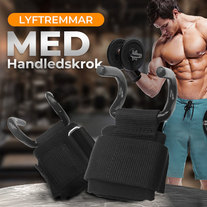 🔥 50% RABATT 💪 Tunga lyftremmar med handledskrok för styrketräning 🏋️‍♂️ Maximal greppstyrka & bättre kontroll vid tunga lyft ✨
