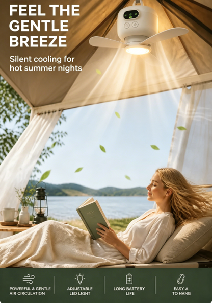 🌿✨ 50% OFF – Smart & portabel takfläkt med LED-lampa 🌬️ Skapa en sval och behaglig känsla var du än är 💡