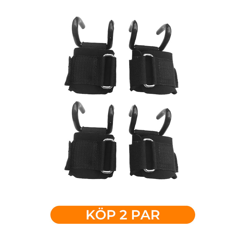 🔥 50% RABATT 💪 Tunga lyftremmar med handledskrok för styrketräning 🏋️‍♂️ Maximal greppstyrka & bättre kontroll vid tunga lyft ✨