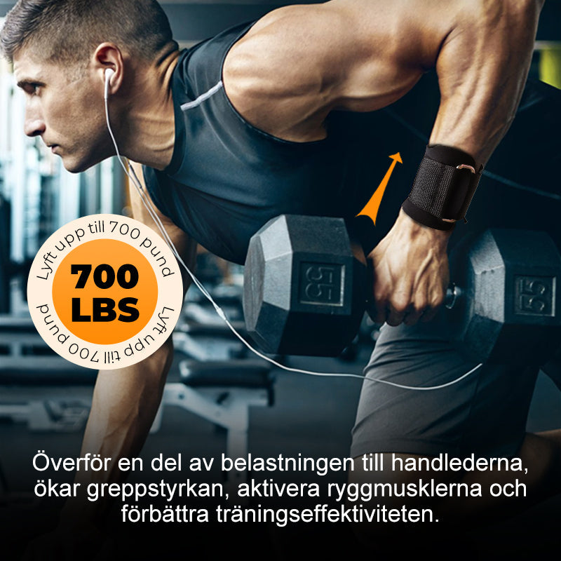 🔥 50% RABATT 💪 Tunga lyftremmar med handledskrok för styrketräning 🏋️‍♂️ Maximal greppstyrka & bättre kontroll vid tunga lyft ✨