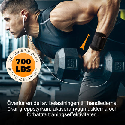 🔥 50% RABATT 💪 Tunga lyftremmar med handledskrok för styrketräning 🏋️‍♂️ Maximal greppstyrka & bättre kontroll vid tunga lyft ✨