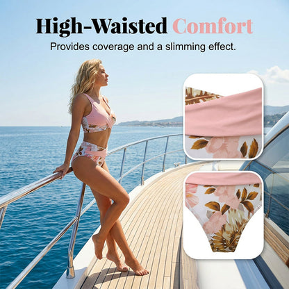 🔥👙 52% RABATT! Bikini med hög midja och tryck – skulptera dina kurvor och visa upp din charm i sommar ☀️