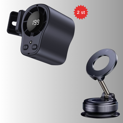 ❄️⏰ HALVA PRISET 🚗 Bärbar handsfree-fläkt med LED-display 🔥 stark luftström, stabil montering & perfekt för heta dagar 🔋