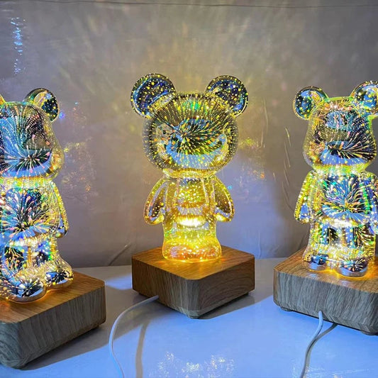 🧸🎀Bear Fireworks 3D Färgglada Bear Lights💖✨💡
