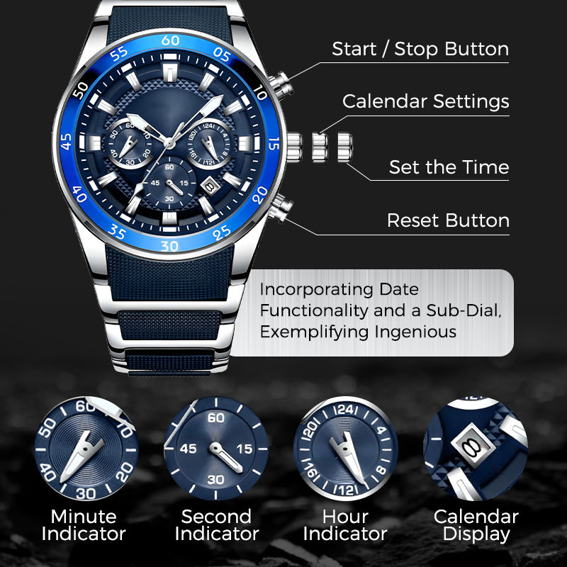 🔥 50% RABATT ⌚💎 Lyxig multifunktionell kvartsarmbandsur för herrar ✨ Elegant design, premiumkänsla & imponerande detaljarbete