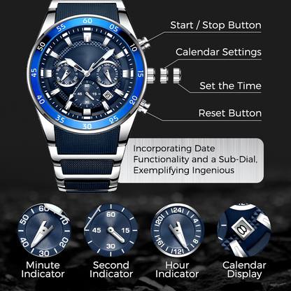 🔥 50% RABATT ⌚💎 Lyxig multifunktionell kvartsarmbandsur för herrar ✨ Elegant design, premiumkänsla & imponerande detaljarbete