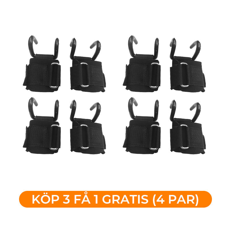 🔥 50% RABATT 💪 Tunga lyftremmar med handledskrok för styrketräning 🏋️‍♂️ Maximal greppstyrka & bättre kontroll vid tunga lyft ✨