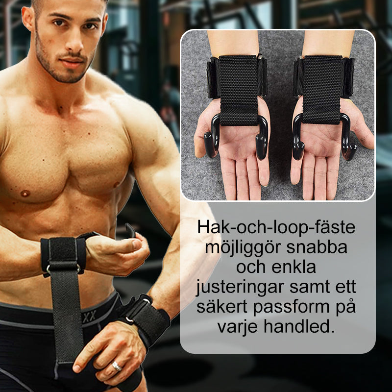 🔥 50% RABATT 💪 Tunga lyftremmar med handledskrok för styrketräning 🏋️‍♂️ Maximal greppstyrka & bättre kontroll vid tunga lyft ✨