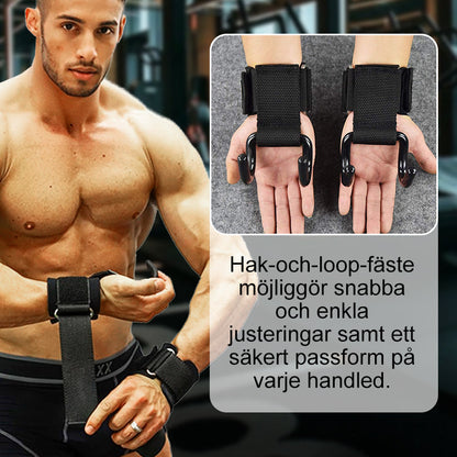🔥 50% RABATT 💪 Tunga lyftremmar med handledskrok för styrketräning 🏋️‍♂️ Maximal greppstyrka & bättre kontroll vid tunga lyft ✨