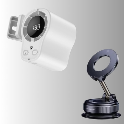 ❄️⏰ HALVA PRISET 🚗 Bärbar handsfree-fläkt med LED-display 🔥 stark luftström, stabil montering & perfekt för heta dagar 🔋