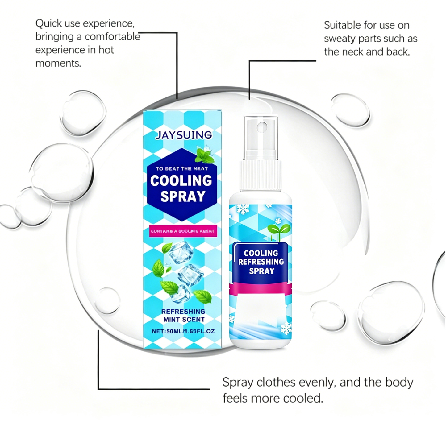 ❄️Snabb kylande spray för lindring av varmt väder – Naturlig pepparmyntsspray✨
