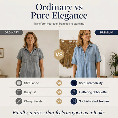 👗 Få 60 % rabatt nu! 👖 Midiklänning i denim med fickor – Mjukt denimtyg, avslappnad passform – Praktiska fickor, perfekt för vardagsbruk – Bekväm och mångsidig ✨🌸