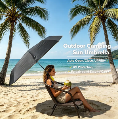 🔥 50% RABATT ☀️ Outdoor Camping Solskydds-Paraply med klämma ⛺ 49-tums stor kupa – UV-skydd, lätt & perfekt för strand, golf, fiske och utomhusaktiviteter 🌿