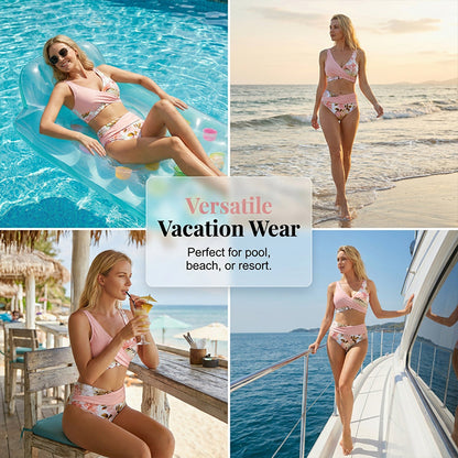 🔥👙 52% RABATT! Bikini med hög midja och tryck – skulptera dina kurvor och visa upp din charm i sommar ☀️