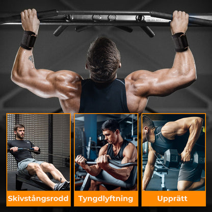🔥 50% RABATT 💪 Tunga lyftremmar med handledskrok för styrketräning 🏋️‍♂️ Maximal greppstyrka & bättre kontroll vid tunga lyft ✨
