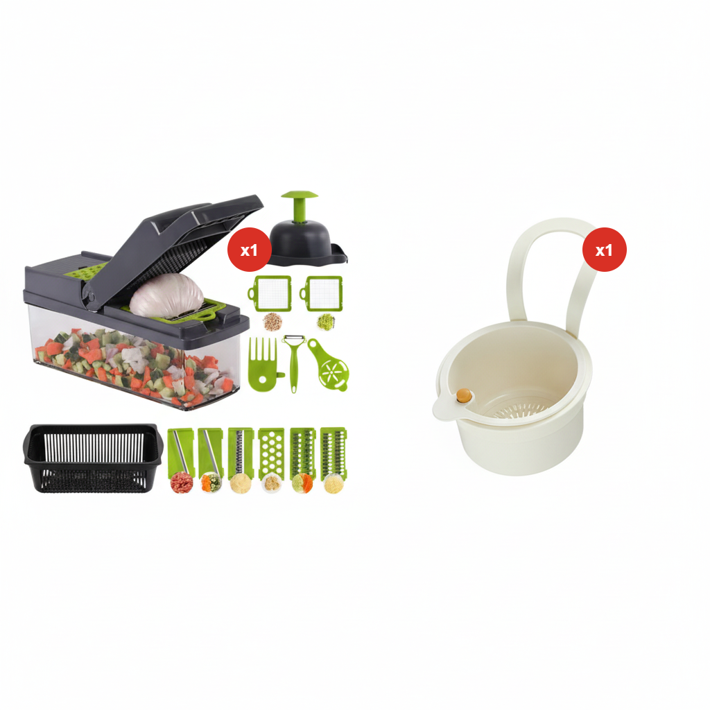 ⏰ BEGRÄNSAT ERBJUDANDE 🔥 -50% 🥗 Multifunktionellt 16-delars köksset – skär, hacka & förbered på sekunder 👨‍🍳✨