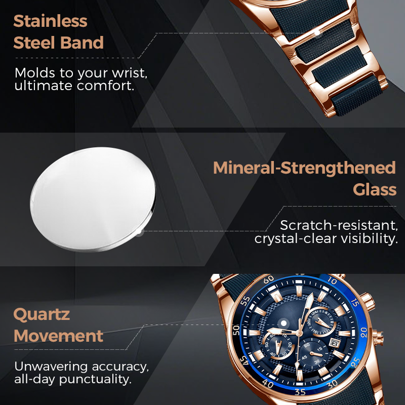🔥 50% RABATT ⌚💎 Lyxig multifunktionell kvartsarmbandsur för herrar ✨ Elegant design, premiumkänsla & imponerande detaljarbete
