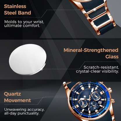 🔥 50% RABATT ⌚💎 Lyxig multifunktionell kvartsarmbandsur för herrar ✨ Elegant design, premiumkänsla & imponerande detaljarbete