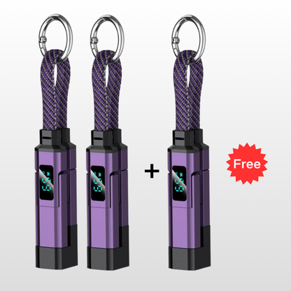 ⚡ 50% RABATT 💎 Multifunktionell 4-i-1 laddningskabel med nyckelring 🔑 liten, smart & extremt praktisk ✨