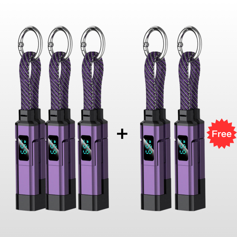 ⚡ 50% RABATT 💎 Multifunktionell 4-i-1 laddningskabel med nyckelring 🔑 liten, smart & extremt praktisk ✨