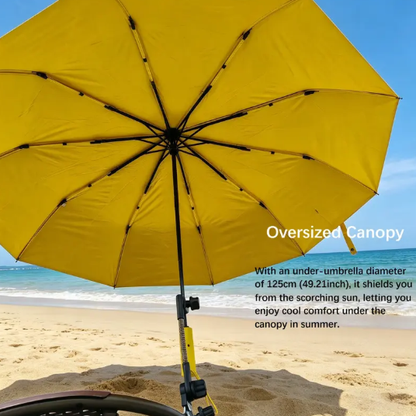 🔥 50% RABATT ☀️ Outdoor Camping Solskydds-Paraply med klämma ⛺ 49-tums stor kupa – UV-skydd, lätt & perfekt för strand, golf, fiske och utomhusaktiviteter 🌿