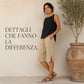 ⏳Offerta a tempo limitato⏰Pantaloni capri casual a tinta unita con tasche da donna