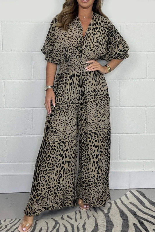 🐆🤎Leopardmönstrad avslappnad jumpsuit✨