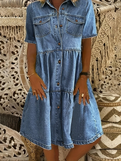 🔥 HALVA PRISET 👗 Elegant denimklänning för damer ✨ Tidlös stil, hög komfort & en favorit hela sommaren ☀️