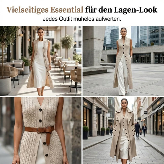 🔥 -50% NUR HEUTE! Elegante Strickweste mit Stehkragen – Stilvoll & zeitlos ✨