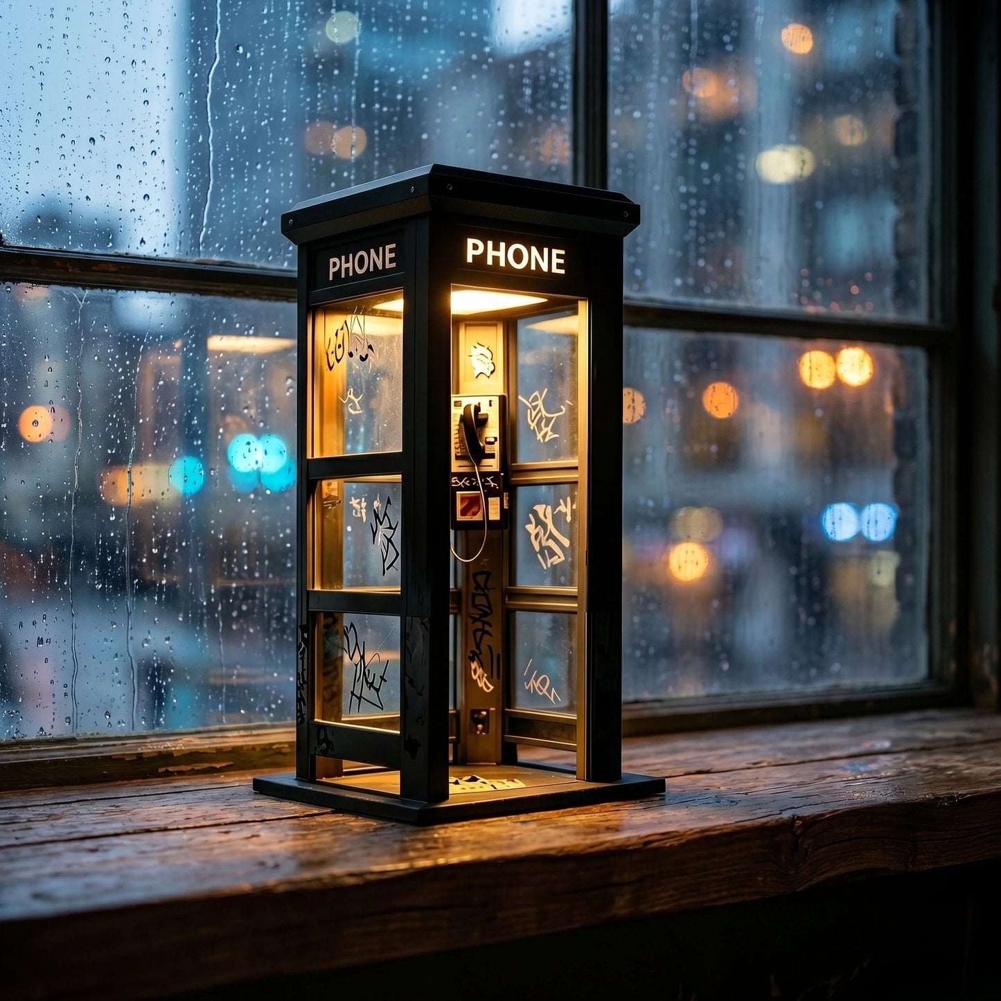 ✨⏰ LIMITED EDITION Vintage Telefonkiosk-Stimmungsleuchte – nostalgisches Design trifft warmes Ambientelicht 💡📞
