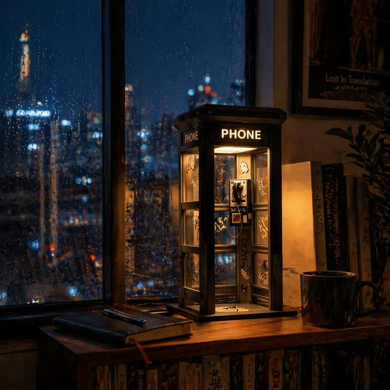 ✨⏰ LIMITED EDITION Vintage Telefonkiosk-Stimmungsleuchte – nostalgisches Design trifft warmes Ambientelicht 💡📞