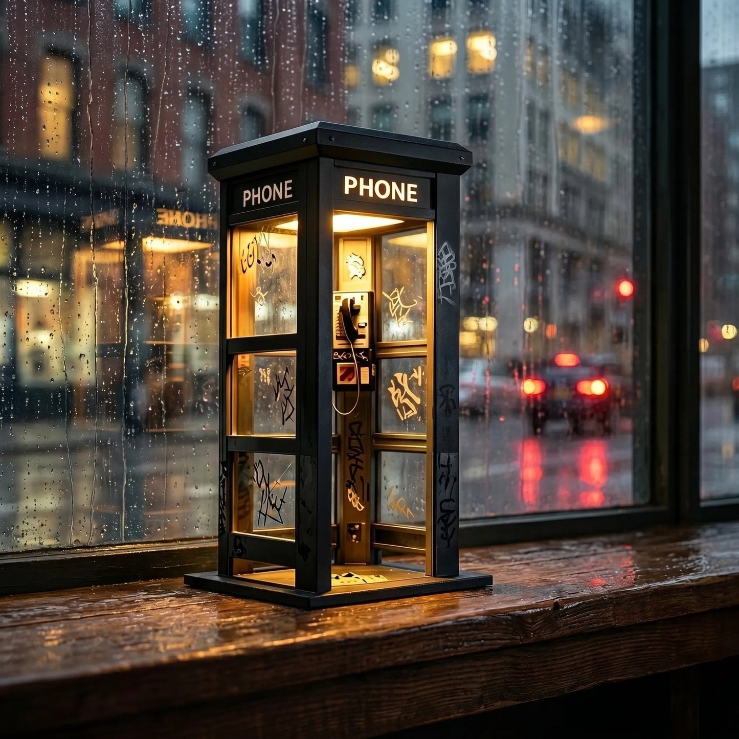 ✨⏰ LIMITED EDITION Vintage Telefonkiosk-Stimmungsleuchte – nostalgisches Design trifft warmes Ambientelicht 💡📞