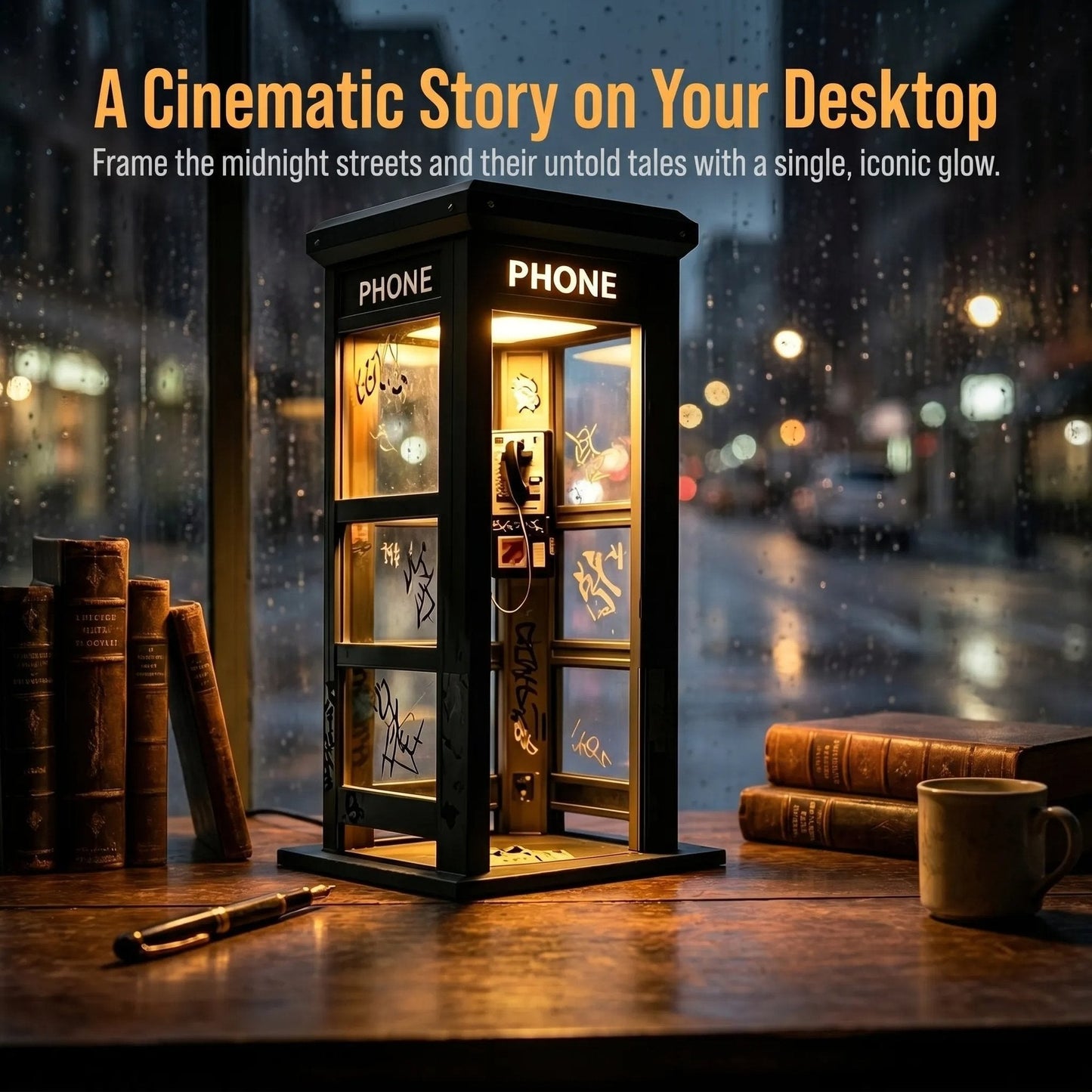 ✨⏰ LIMITED EDITION Vintage Telefonkiosk-Stimmungsleuchte – nostalgisches Design trifft warmes Ambientelicht 💡📞