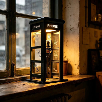 ✨⏰ LIMITED EDITION Vintage Telefonkiosk-Stimmungsleuchte – nostalgisches Design trifft warmes Ambientelicht 💡📞