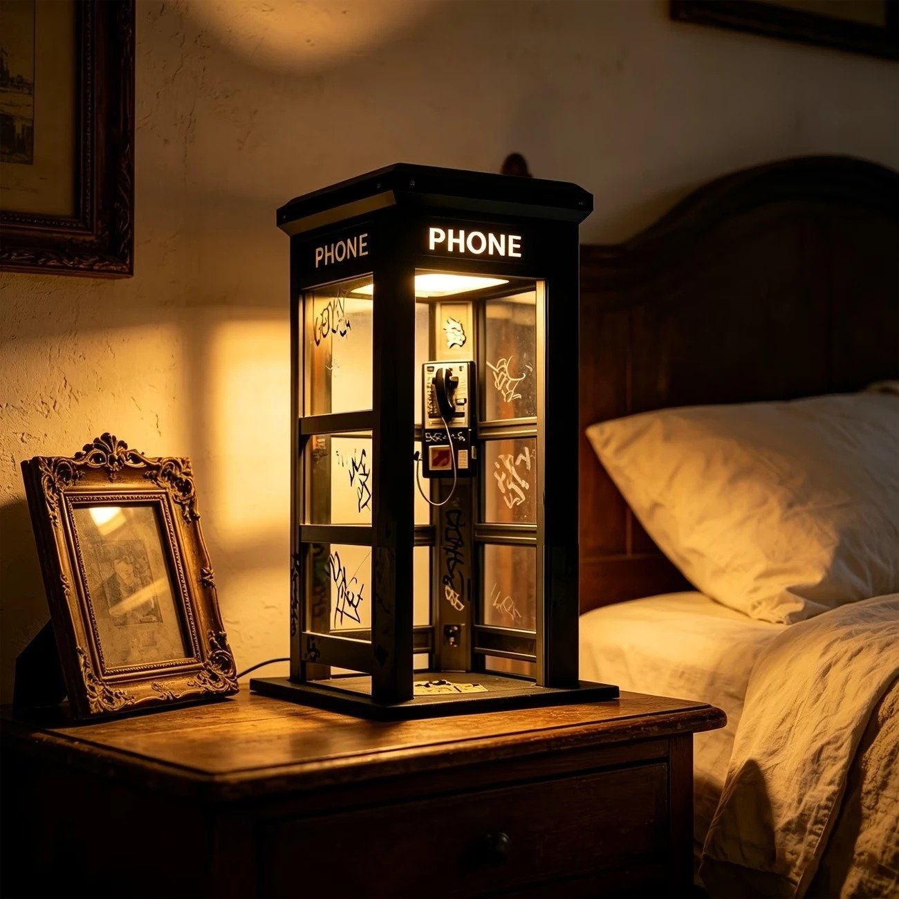 ✨⏰ LIMITED EDITION Vintage Telefonkiosk-Stimmungsleuchte – nostalgisches Design trifft warmes Ambientelicht 💡📞
