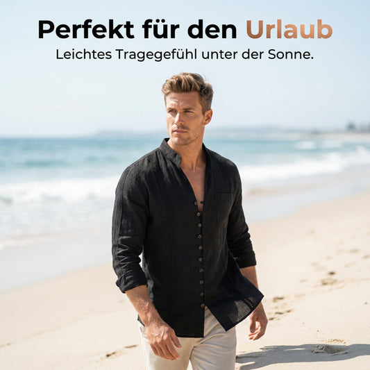 👕 Sconto del 57%! 🌊 Camicia casual da uomo, colletto alla coreana, maniche lunghe