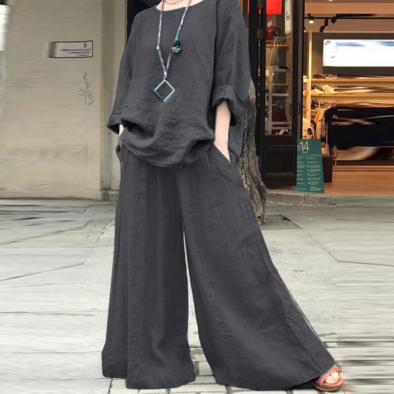 🌟Relaxed-fit Cotton And Hemp Suit For Women - All-Day Comfort ✨