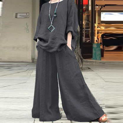 🌟Relaxed-fit Cotton And Hemp Suit For Women - All-Day Comfort ✨