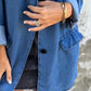 Denim Casual Jacka med fickor