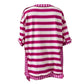 💐💜💚Lös Casual Randig T-shirt för kvinnor