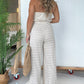 👒🤩Sommar enkel randig axelbandslös jumpsuit med vida ben🌸